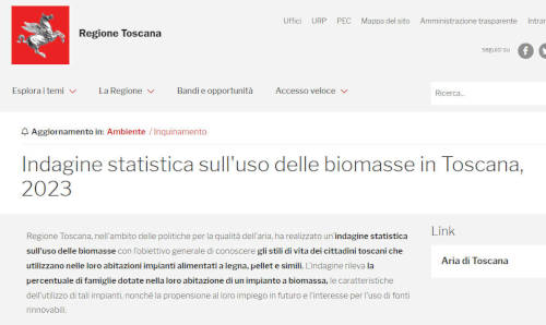 Regione Toscana - Statistiche Biomassa 2023