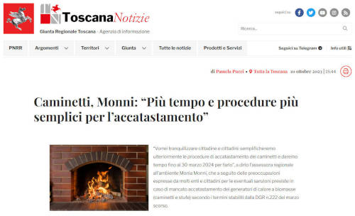 Toscana Notizie - rinvio accatastamento biomasse