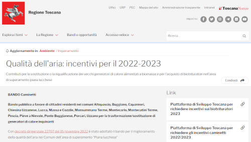 Qualit dell'aria incentivi per il 2022-2023