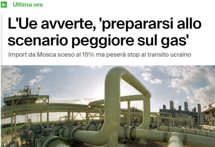 Gas 2024 - Scadenza accordo Mosca-Kiev